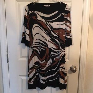3/4 sleeve marbled dress